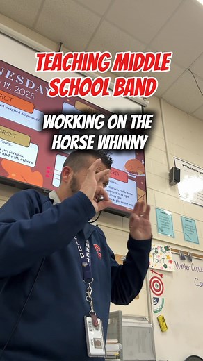 Working on the Horse Whinny for Sleigh Ride!! 8th grade learning some new fun tatics🤣 #teacher #middleschool #musiceducation #band #banddirector #music #teach #middleschoolteacher #musiceducation #educator #school #fyp #humor #christmas | Neal Bright