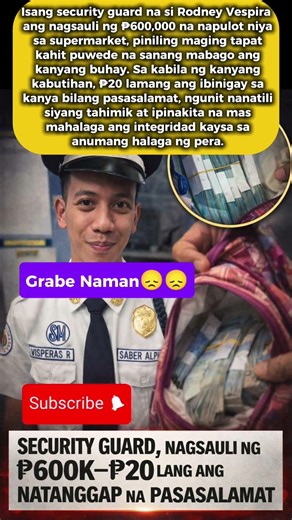 Security guard na nagsauli ng malaking halaga bente lang ang natanggap? #showbiz #showbiznews