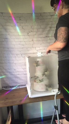 @thepinupkitchen shows how it’s done! The center rod is sharp and made from food grade stainless steel. #caketok #caking #cakedecorating #cakesafe #caketutorial