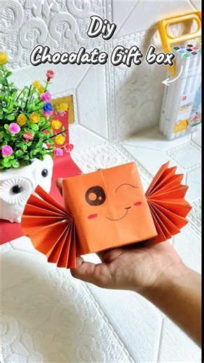 Diy Chocolate gift box 🎁 paper craft ideas 💡 #diy #shorts #art #youtubeshorts #virashorts #cute