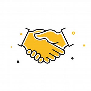 Handshake-Linien-Symbol, Umriss Vektor-Symbol-Illustration. Pixel...