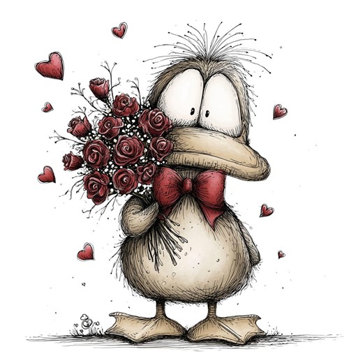 Valentine Duck Clipart Bundle, 18 Valentine Duck Characters, Love Heart Couples, Card Making Printables - Etsy