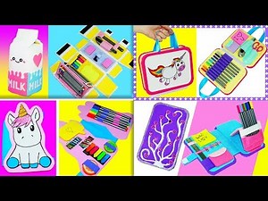 4 DIY Crafts | How to make pencil case + organizer | DIY Organizer + pencil case