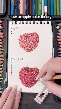 How to elevate art with color theory raspberry | colored pencil tutorial #colortheory #coloring
