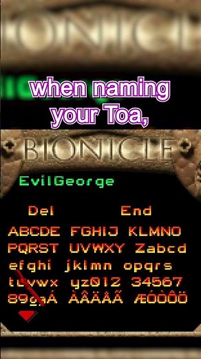 BIONICLE Cheat Codes