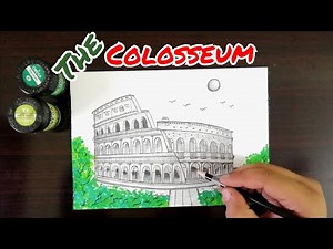 How to draw The Colosseum | Step by step drawing for beginners | Flavian Amphitheatre | Rome