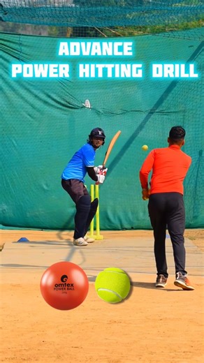 Power Hitting Drill👉🏻Power ➕ Timing🔥🏏 . 📌 How to perform power Hitting drill? 👉🏻Use omtex heavy ball light weight balls like tennis ball and tell the feeder to feed alternate one ball heavy ball then tennis ball like wise. 📌 Benefits of this batting drill? 👉🏻it not just targets only power but it's the combo of power ➕ Timing just like a match as in match bowler will do variations and you should able to hit that too. 🏏FOLLOW for cricket tips🔥 . #cricket #mycricketbuddy #cricketvideos 