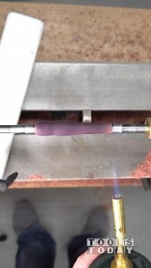 Using the Rikon Woodturning System, item no. 70-800, and the Jet JWL-1221VS lathe all available from @toolstoday to turn a crochet hook set out of purple heart. I love these turning tools, they feel great, cut very cleanly and changing out the tools takes less than 10 seconds | Toolstoday Router Bits and Saw Blades