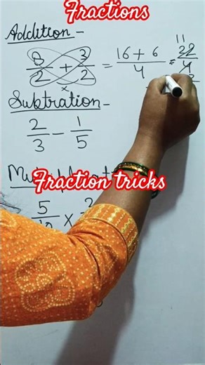 fractions # addition, subtraction, multiplication and division trick of fractions#maths #shorts