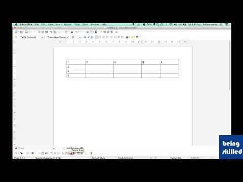 How to delete Rows, Columns and Table in LibreOffice Writer