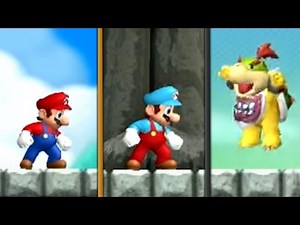 New Super Mario Bros Wii - All Airship Levels (Bowser Jr Battles)