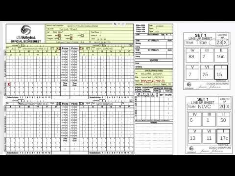 How to Set Up A USAV Scoresheet