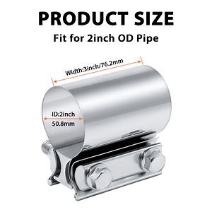 [Hot Item] 3 Inch Exhaust Clamp Butt Joint Exhaust Band Clamp Pipe Clamp