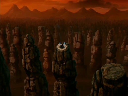 Aang redirecting Ozai's lightning