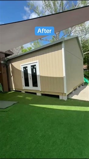 Before & After two 20x25 sheds