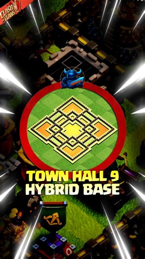 STRONGEST TH9 HYBRID BASE! #clashofclans #coc #th9 #th9base