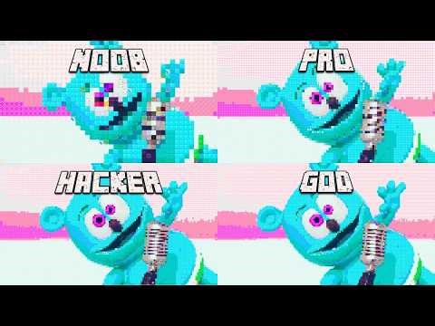 Gummy Bear Song Effects | Pixel Art Minecraft | NOOB vs PRO vs HACKER vs GOD