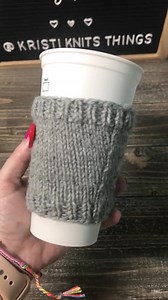 Hand- Knit Cup Cozy: Reusable Coffee Sleeve With Red Heart Button - Etsy