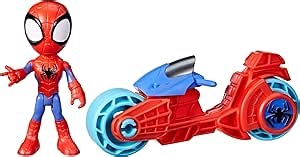 Hasbro Marvel Spidey and His Amazing Friends, Spidey Action Figure with Toy Motorcycle, Preschool Toys for 3 Year Old Boys and Girls and Up
