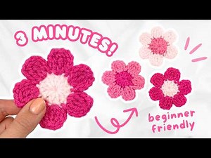EASY crochet flower tutorial for BEGINNERS | no magic ring 🌸how to crochet a flower