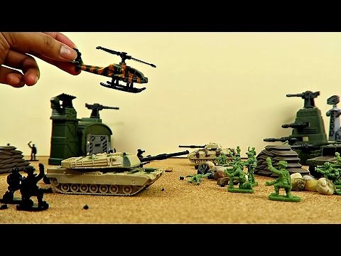 UNBOXING AND PLAYING: Mini Soldier Play Set FUN Toys Video for KIDS Boys