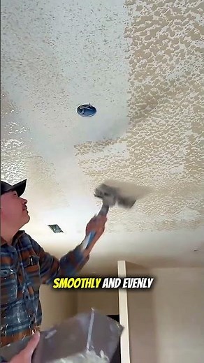 Pro Drywall Ceiling Texture Technique Using Magic Trowel | Fast Skim Coat Trick