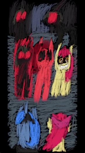 Story of the blanks and Luna game Mlp crossover fanart a little twist of horror