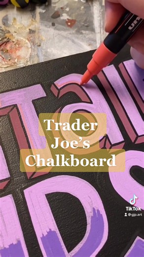 Trader Joe's Chalkboard Caligraphy Art | Satisfying Time-Lapse