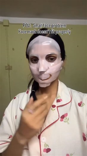 bhumika.glowskin� on Instagram: "Small face problem or oversized mask?😭 I request to make small mask too🥹 #smallfaceproblems #maskstruggle #tinyface #OversizedMask #relatables"
