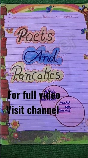 poet and pancakes clas 12th English assignment