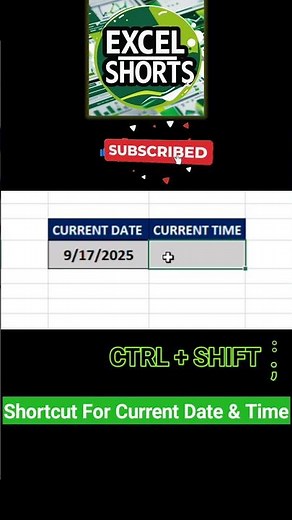 🔥 Excel Shortcut 2025 | Insert Today’s Date & Month Instantly 🗓️ | Learn in 3 Seconds ⏱️
