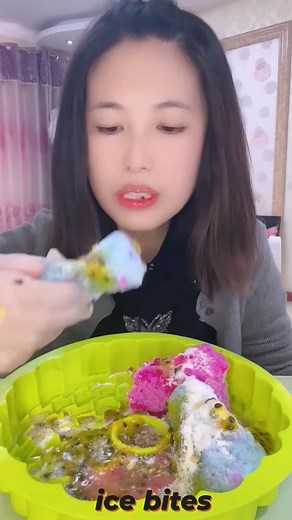 9.6K views · 410 reactions | yummy blue crashed ice pomegranate with milk and matcha | Freeze ice Bites | Facebook