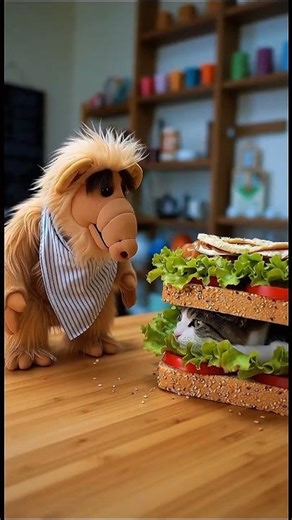 Lucky Sandwich. by Alf #funny #alf #animals #shorts #cat