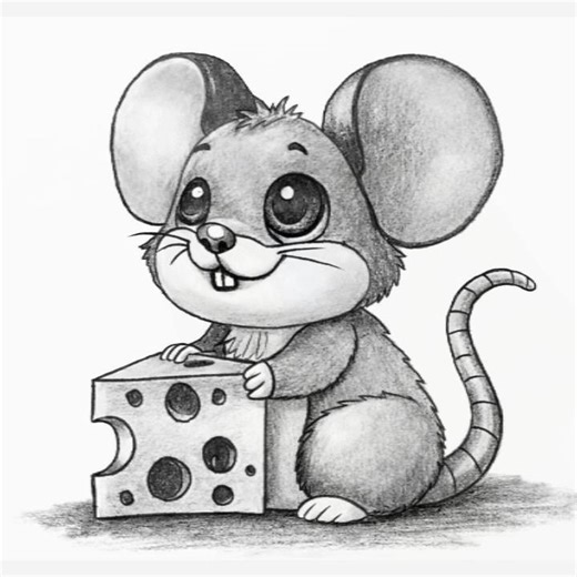 Cute Mouse Drawing Step by Step |Easy & Beautiful Cartoon Pencil Sketch Beginners Tutorial #shorts