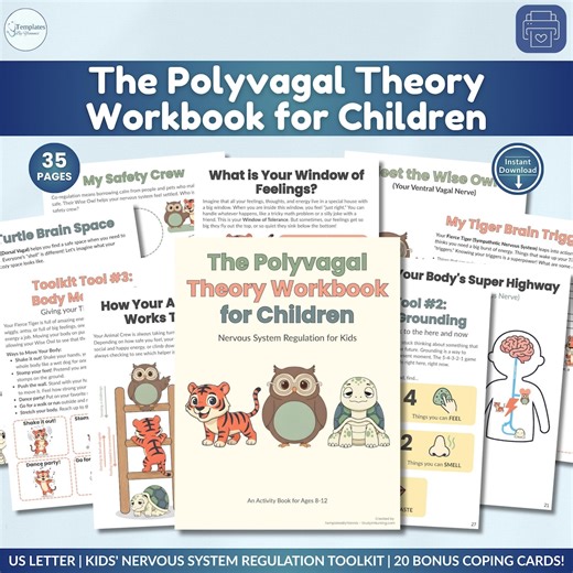 Polyvagal Theory Worksheets for Kids, Nervous System Regulation for Children, Emotional Regulation, Coping Skills Cards, Window of Tolerance - Etsy Canada