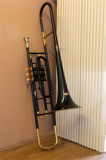 QUEENBRASS Valve Trombone Bb Pitch Black Gold Brass With Mouthpiece Hard Case Smooth Valve Action for Jazz Marching Band - Etsy