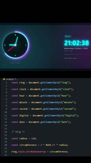 I Built a Neon Digital Clock Using HTML, CSS & JavaScript ⏰🔥 #codepen #cssday #html #cssanimation