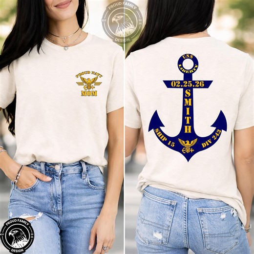Proud Navy Battleship Graduation Shirt: Custom Family Boot Camp Tee Navy Mom Dad Wife T-shirt - Etsy