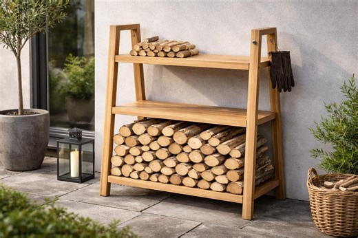 Firewood Rack Plans PDF | DIY Wooden Log Storage Rack - Etsy