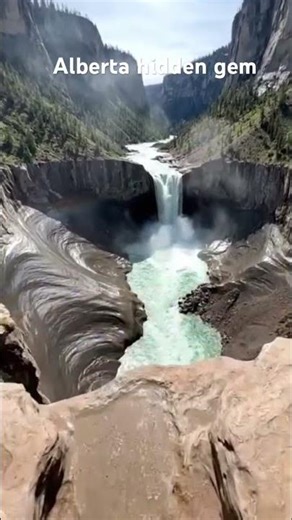 hidden gem in Alberta#Maligne Canyon, featuring cascading waterfalls, deep rock gorges#canada