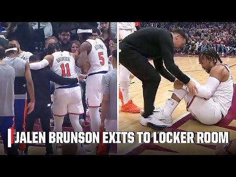 Jalen Brunson exits Knicks-Cavaliers with an apparent knee injury | NBA on ESPN