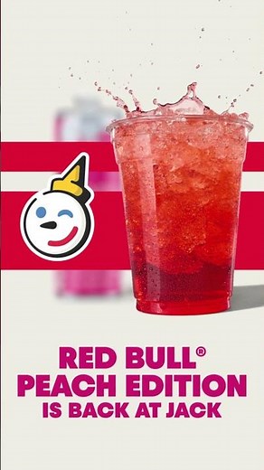 It’s baaaaaack (for good) 😉 Red Bull® Peach Edition—now at Jack in the Box 🍑⚡