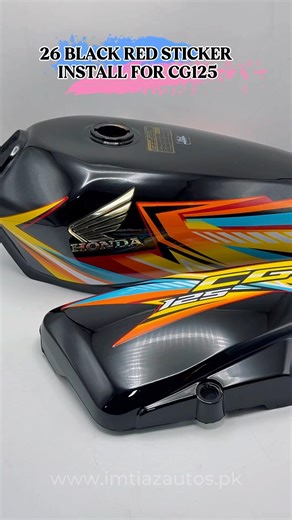 26 BLACK RED STICKER INSTALL FOR CG125 /ORDER NOW WHATSAPP NO:0336-1507518 #youtubeshorts #shots