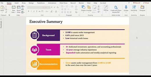 step by step executive summary PowerPoint idea! #corporatepowerpointgirl #powerpoint #slidedesign #powerpointdesign #microsoft365 #microsoft #microsoftpowerpoint #consultingslides #investmentslides