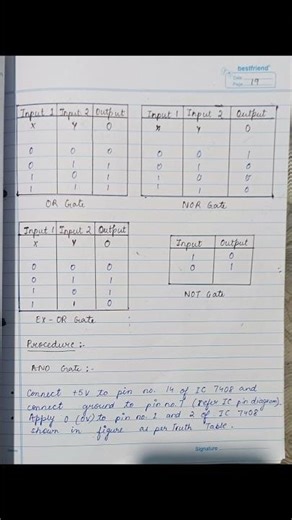 To study operations of all logic gates experiment📝 electronics engineering #1styear #aktu #shorts