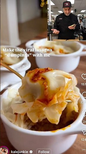 Making the Viral Dumpling Lasagna