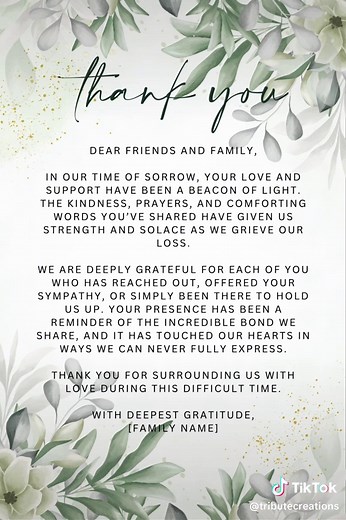 Customized Thank You Note in Your Preferred Language