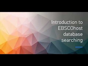 Introduction to EBSCOhost database searching