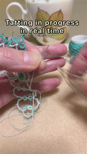 The tatting project I’m doing is a lace necklace from my own “Victory” pattern, inspired by a vintage collar pattern. I’m using size 20 Lizbeth thread and mostly size 15/0 seed beads. #shuttletatting #tattingjewelry #beadedtatting #tattinglace #tatting #crafts #lacemaking