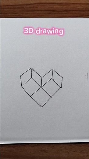 3D Heart Shape Drawing❤️ #3dart #drawingtutorial